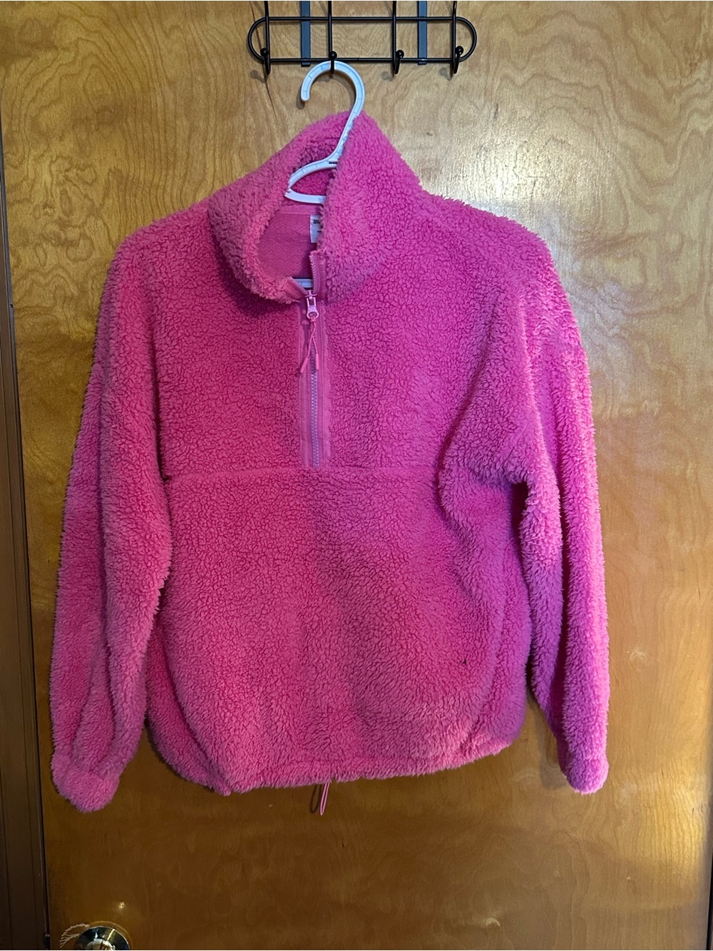 No Boundaries Hot Pink Sherpa Half-Zip Pullover